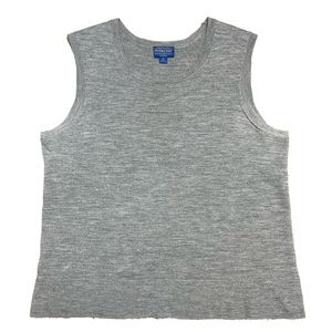Pendleton Merino Wool Round Neck Sleeveless Sweater Vest Gray Sz XL Petite
